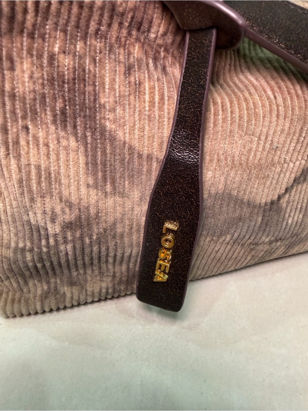 Corduroy Tie-Dye Shoulder Bag in Taupe by Unknown - Picture 4 of 7